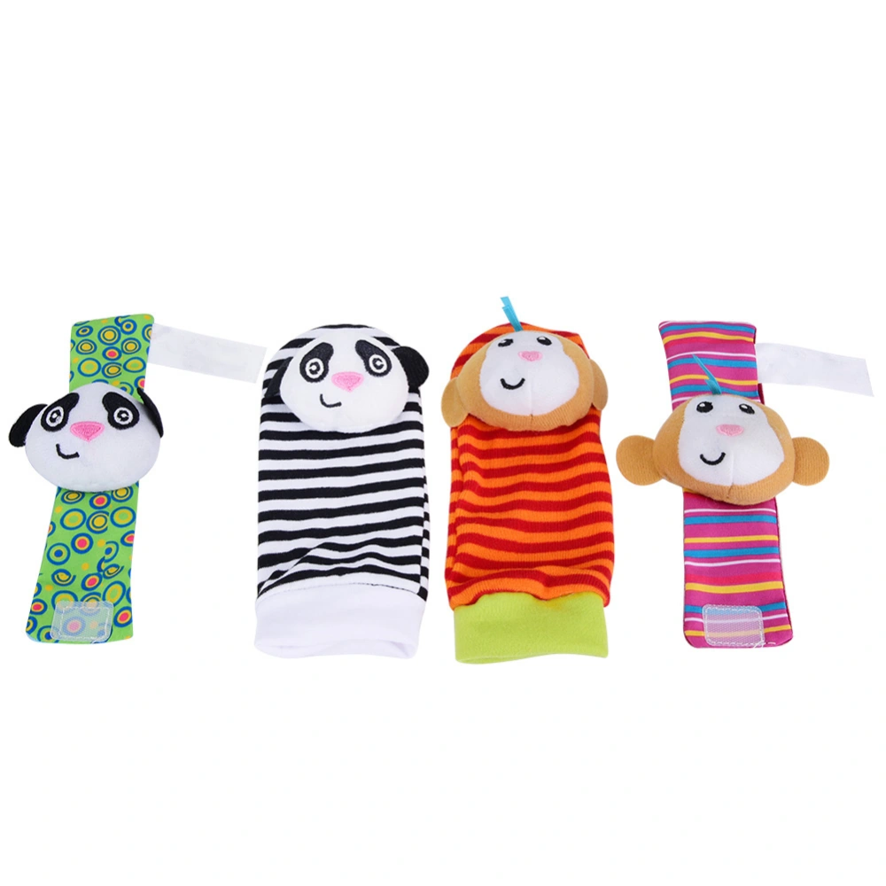 Infant Animals Rattle Socks&Wristbands Baby Sound Rattle Toys Monkey&Panda