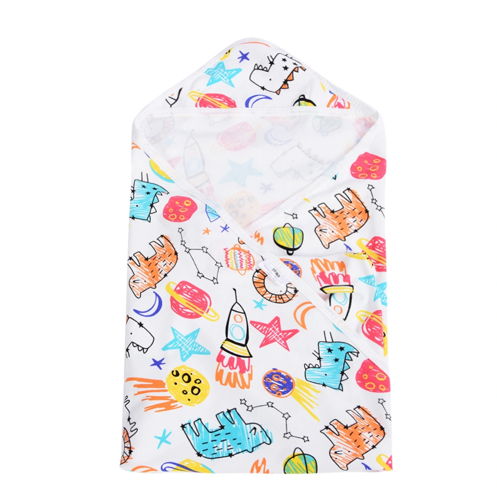 Newborn Baby Cotton Hooded Bath Towel Bathrobe For Kids (Crayon Doodles)