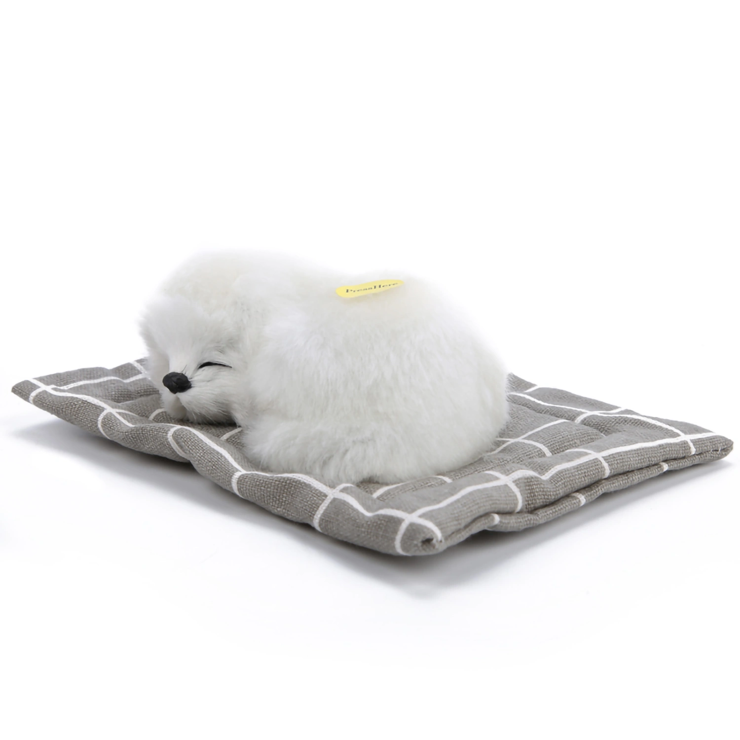 Lovely Simulation Animal Doll Plush Sleeping Dogs Kids Stuffed Toys With Sound Full White