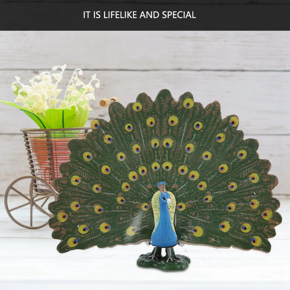 Lifelike Simulation Wild Bird Toy Model Table Decorative Ornament Decor Household(Peacock)