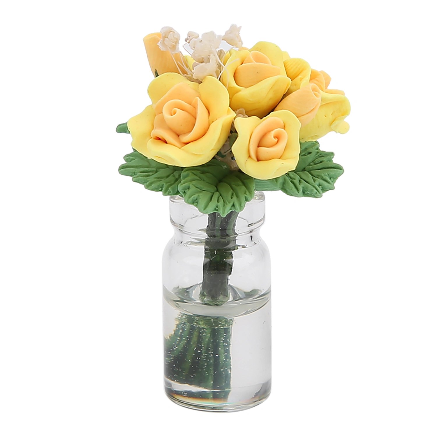 1:12 Doll House Mini Bonsai Model Play Toys Garden Plant Decoration Accessories (Yellow)