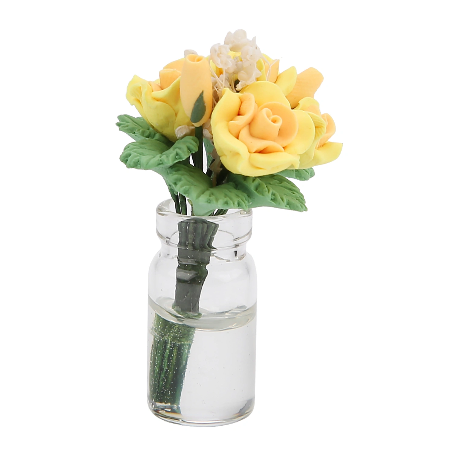 1:12 Doll House Mini Bonsai Model Play Toys Garden Plant Decoration Accessories (Yellow)