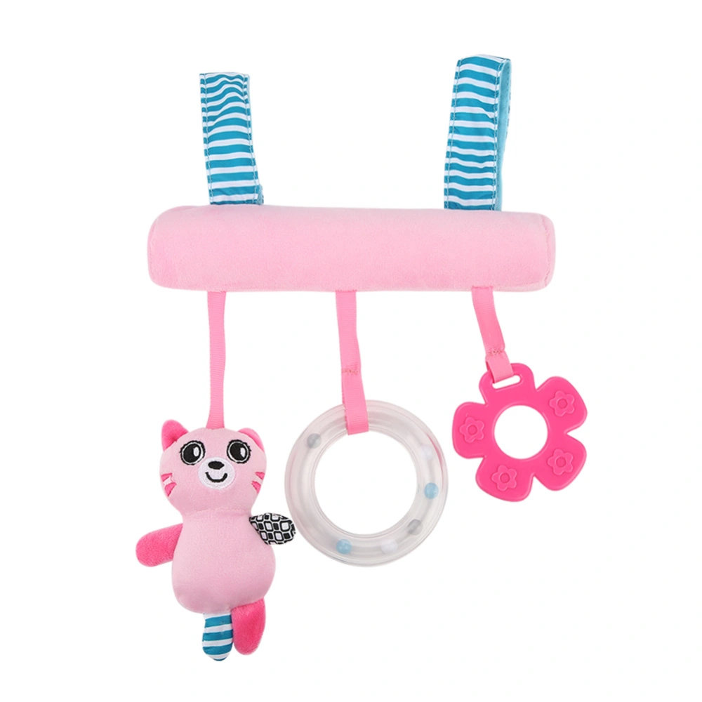 Colorful Baby Crib Stroller Hanging Toys Plush Toy Soft Cute Animal Rattle Toys (Pink Cat)