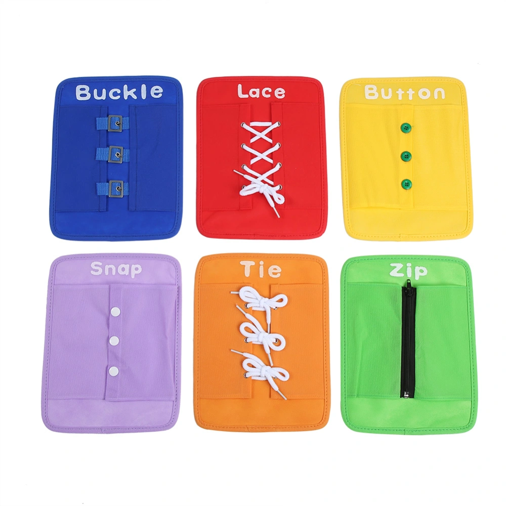 6pcs/ Set Learning Paper Board Kit Basic Skill for Life Toy Button Buckle Tie Intelligent Toys