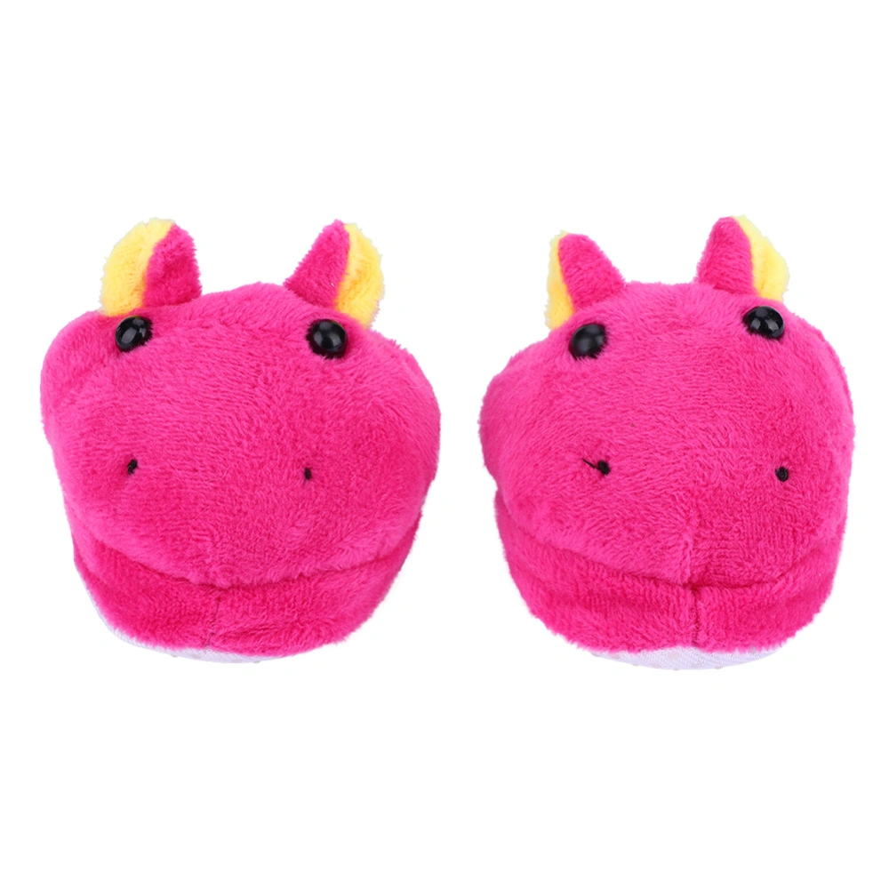 1Pair 18inch Kids Toys Accessory Shoes Toy Girl Doll Plush Animal Slippers (Rose Red)