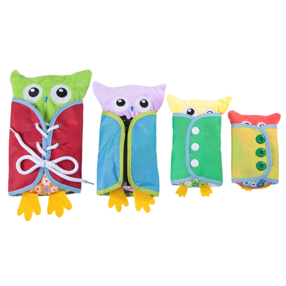 4Pcs Plush Owl Dressing Toy Baby Child Learn to Dress Doll Early Learning Education Toy