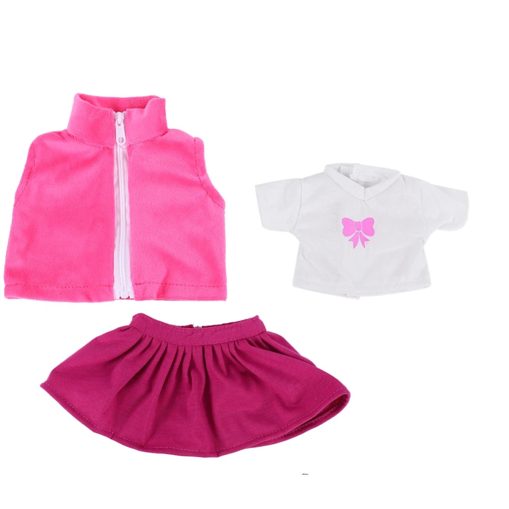 3pcs/set Girl Doll Clothes Dress Suit Set Top Skirt Coat for 18inch Girls Baby Dolls (n1339)