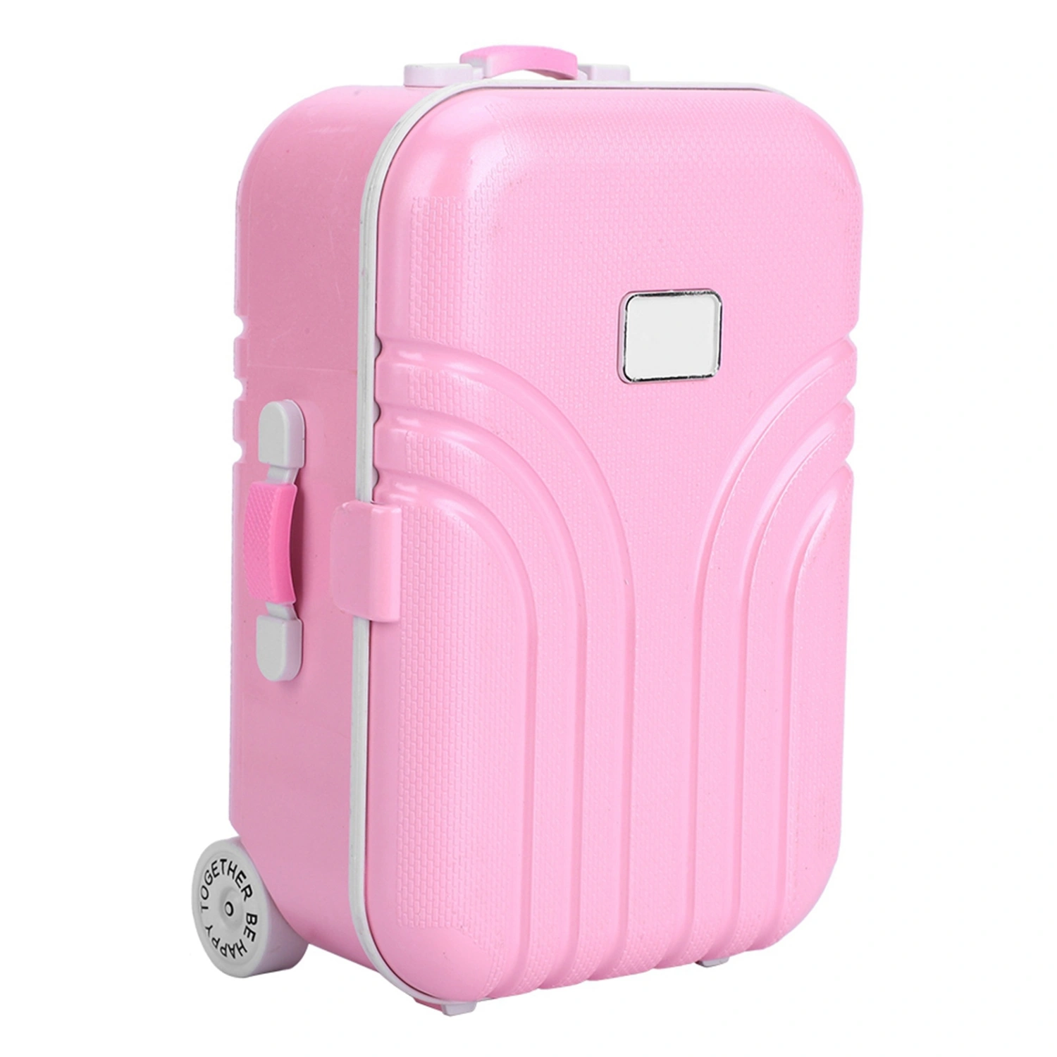 Baby Suitcase Toy Cute Plastic Rolling Suitcase Mini Luggage Box (Pink)