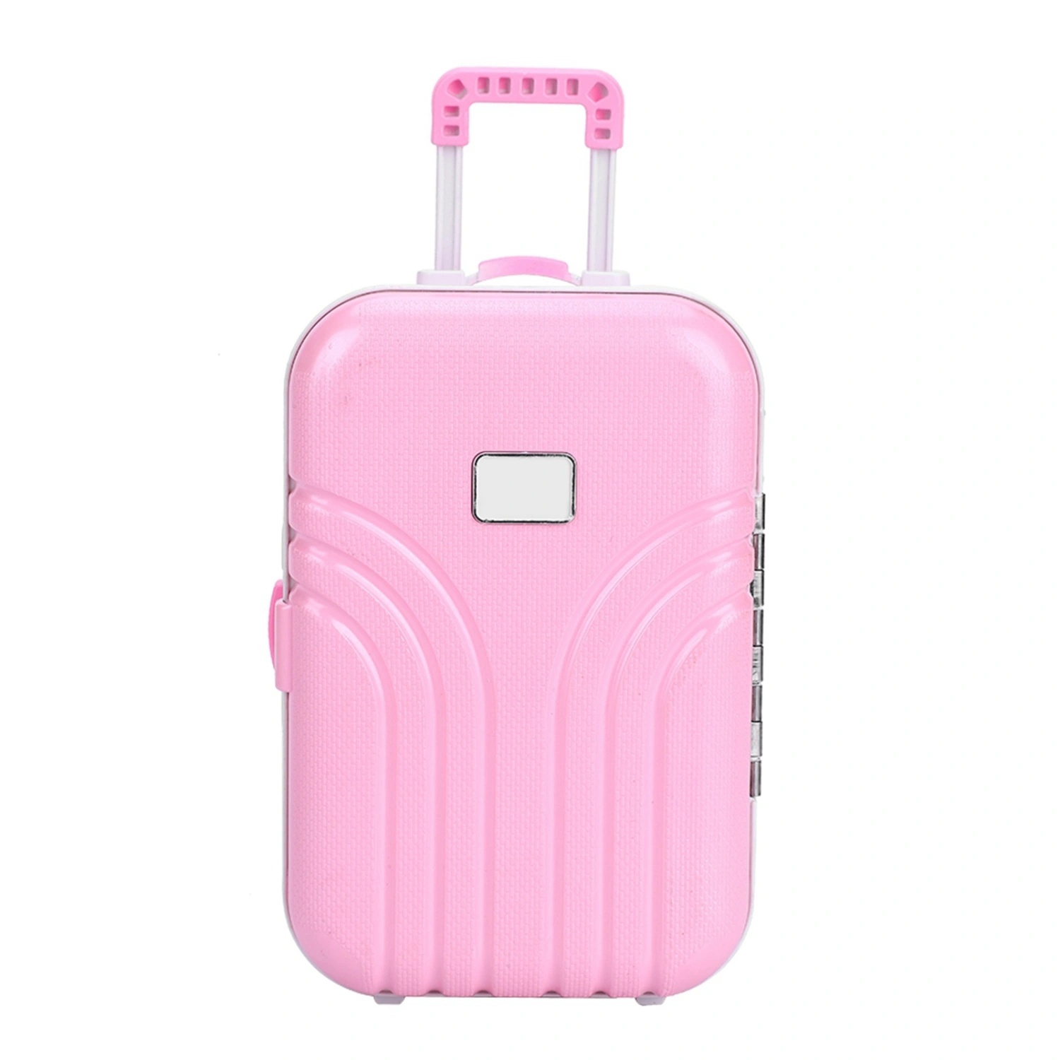 Baby Suitcase Toy Cute Plastic Rolling Suitcase Mini Luggage Box (Pink)