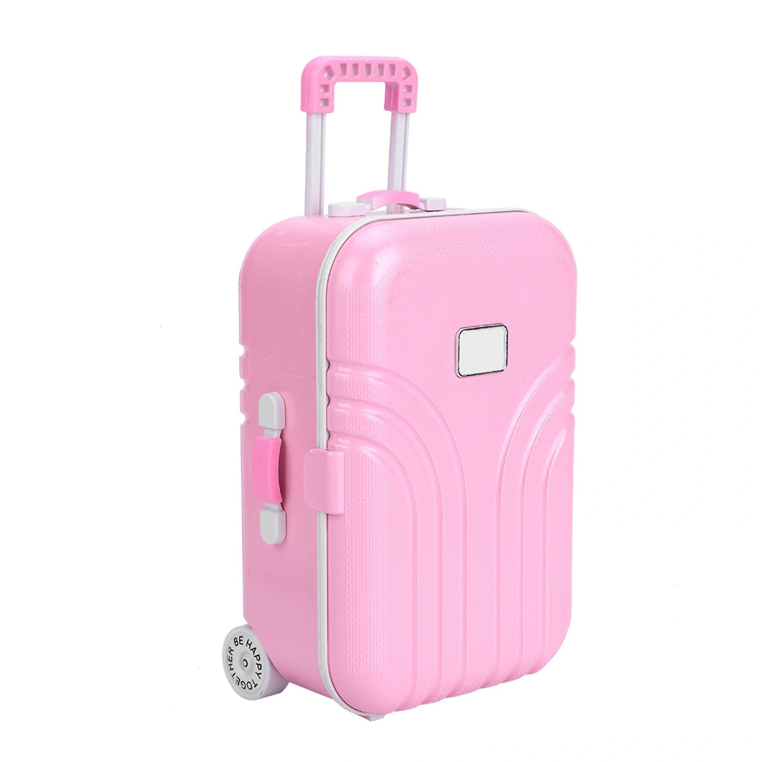 Baby Suitcase Toy Cute Plastic Rolling Suitcase Mini Luggage Box (Pink)
