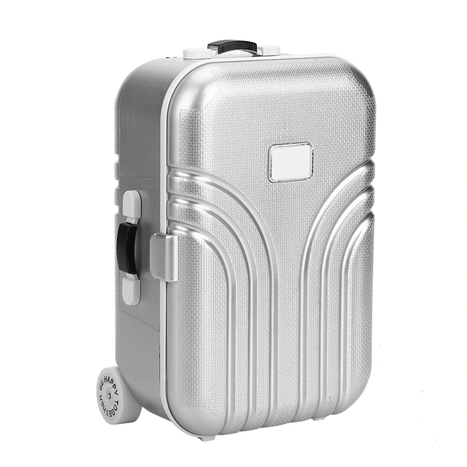 Baby Suitcase Toy Cute Plastic Rolling Suitcase Mini Luggage Box (Silver)