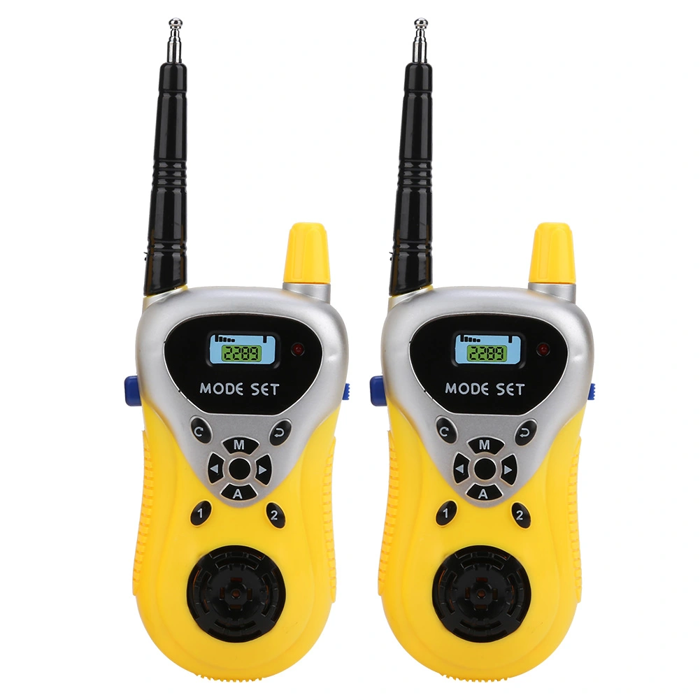 2pcs Kids Walkie Talkie Two way Long Range Children Pretend Play Kid Toys Gift Present (Yellow)