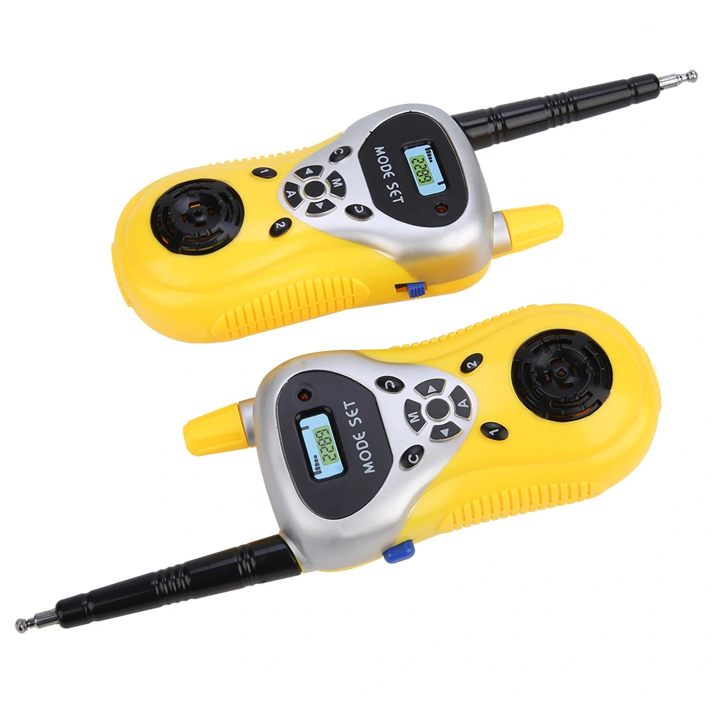 2pcs Kids Walkie Talkie Two way Long Range Children Pretend Play Kid Toys Gift Present (Yellow)