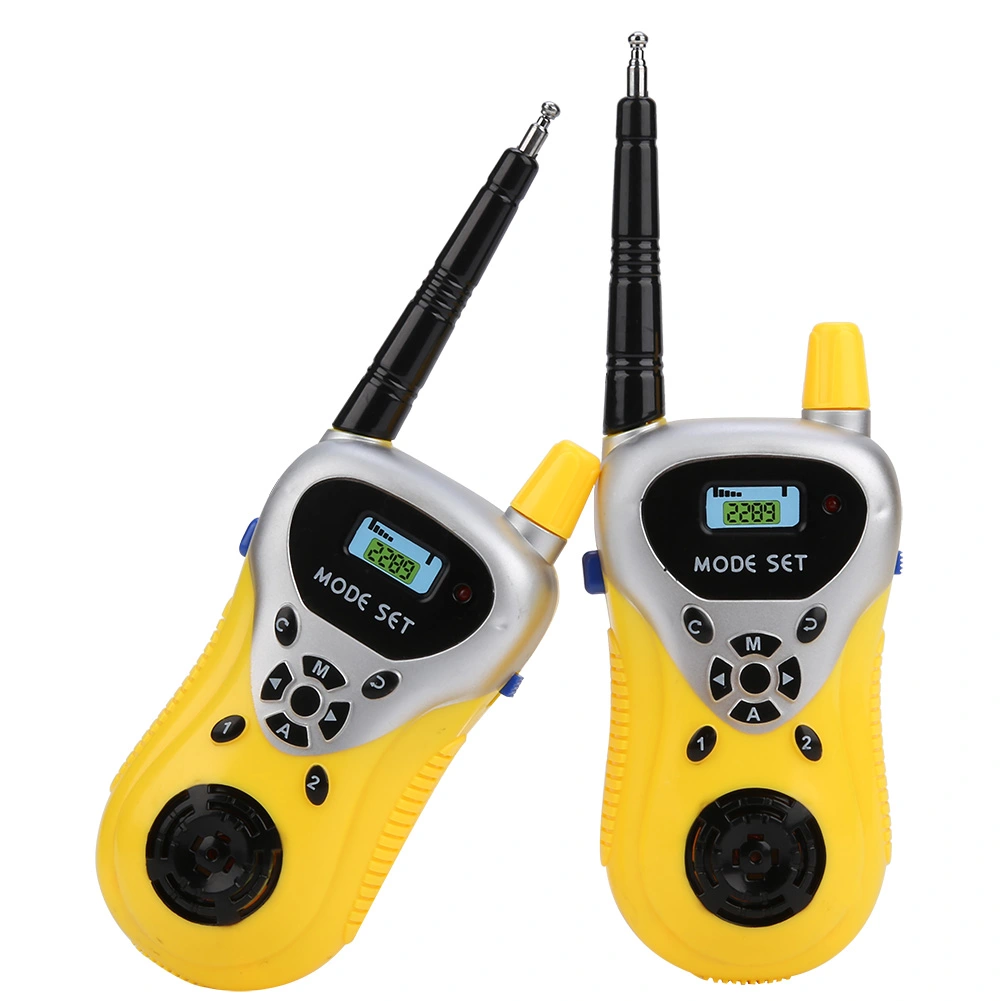 2pcs Kids Walkie Talkie Two way Long Range Children Pretend Play Kid Toys Gift Present (Yellow)