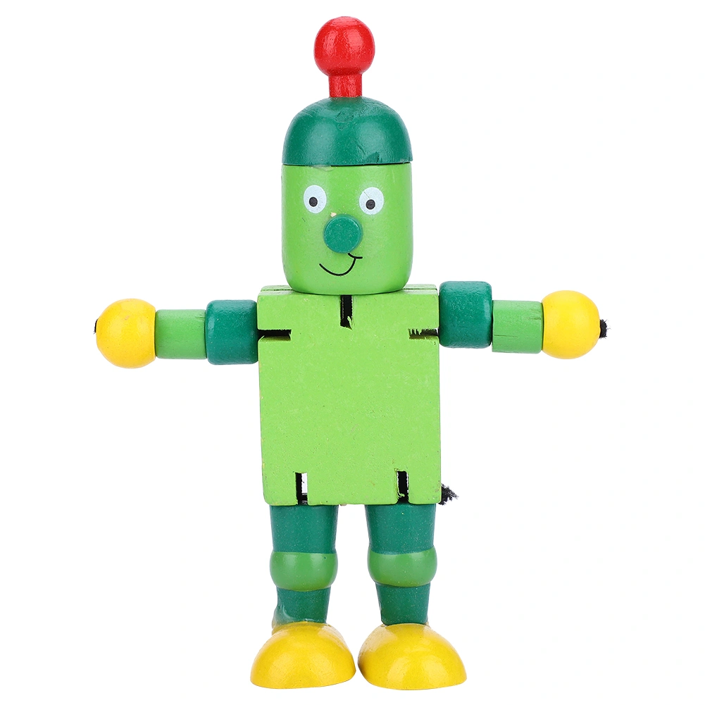 Personality Cute Wooden Robot Toys Learning & Educational Toys for Kids Children (Green)