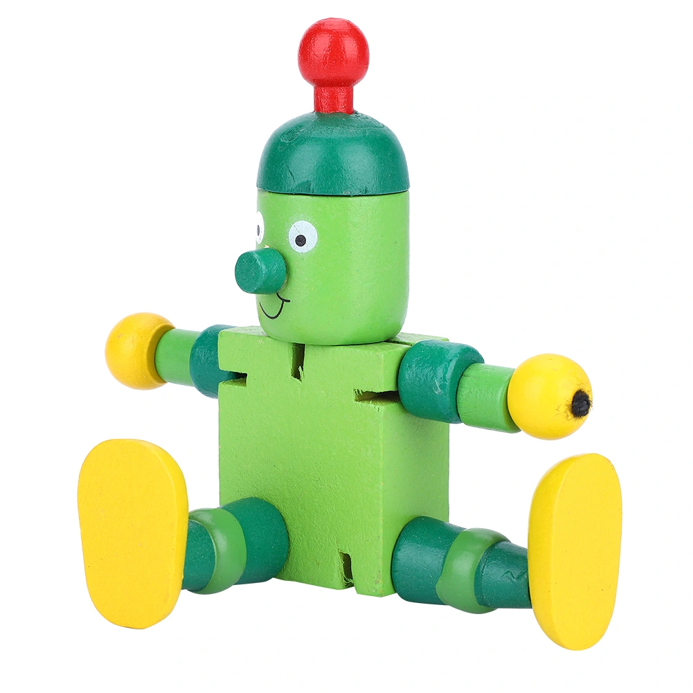 Personality Cute Wooden Robot Toys Learning & Educational Toys for Kids Children (Green)