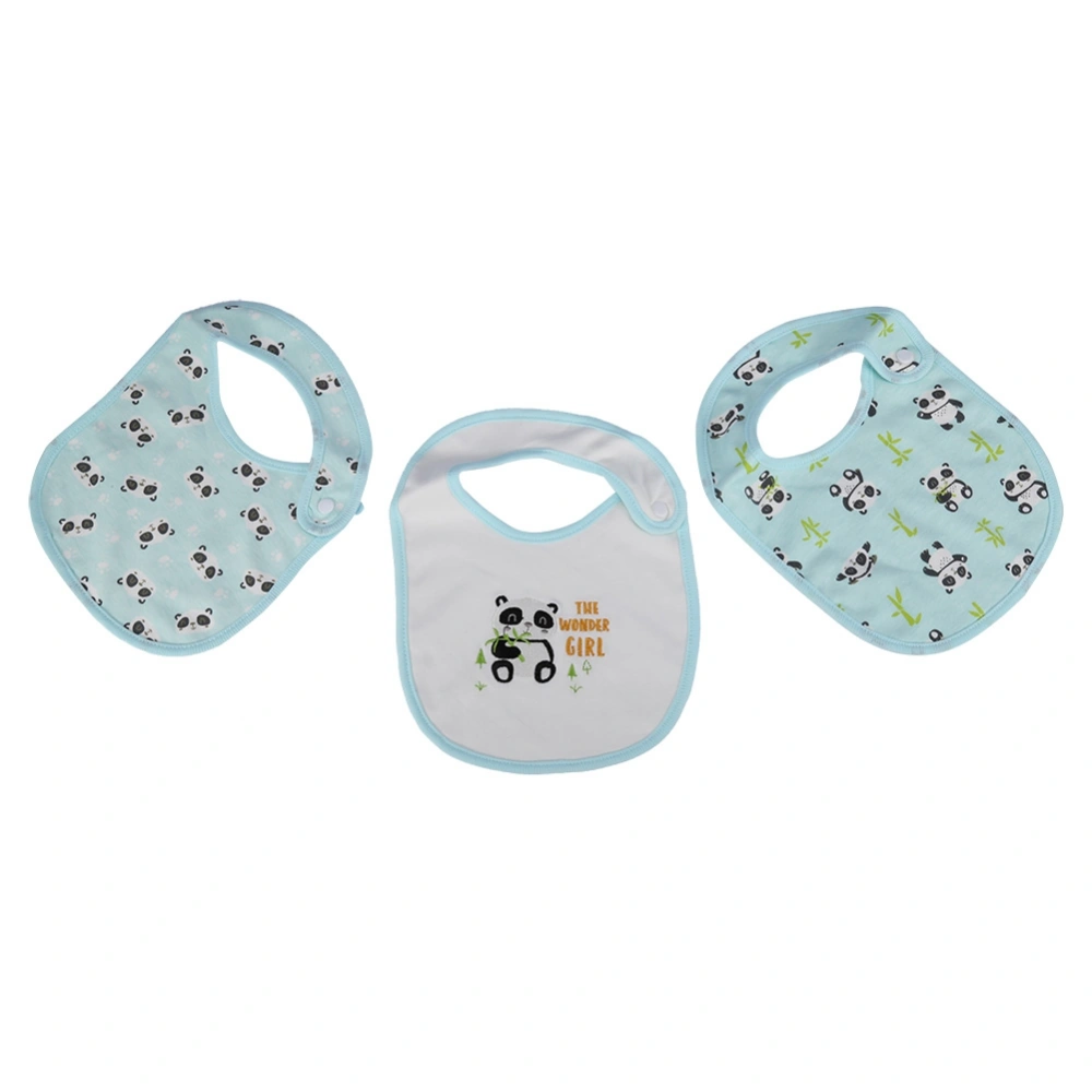 3Pcs/set Knitted Cotton Baby Bibs Feeding Bib Soft Scarf for Newborn Kids Panda