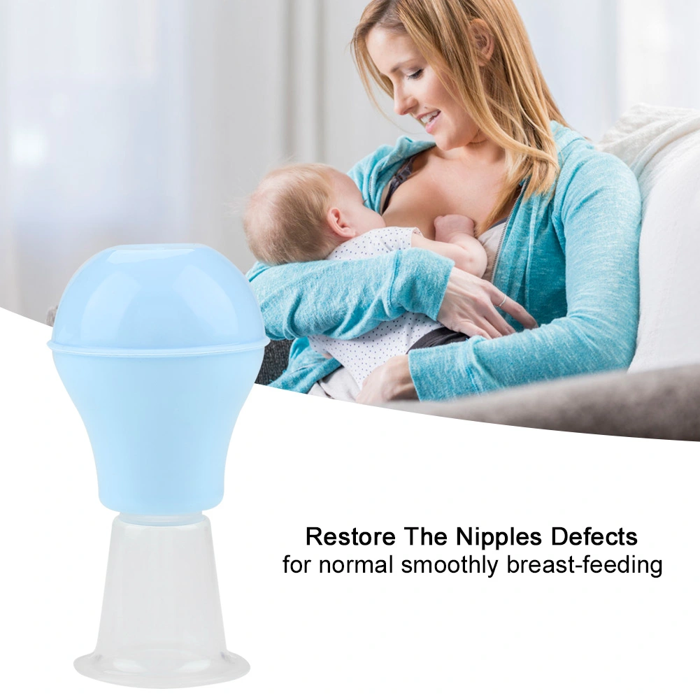 Women Portable Soft Cups Correction for Inverted Flat Nipples Aspirator Puller(Blue)