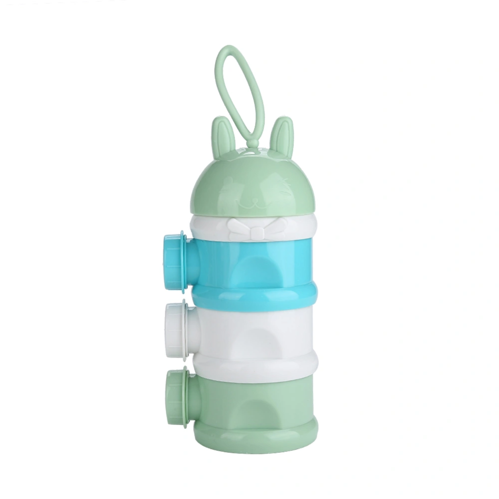 Portable Baby Milk Powder Formula Dispenser Food Container 3 Layers Candy Snack Box Green