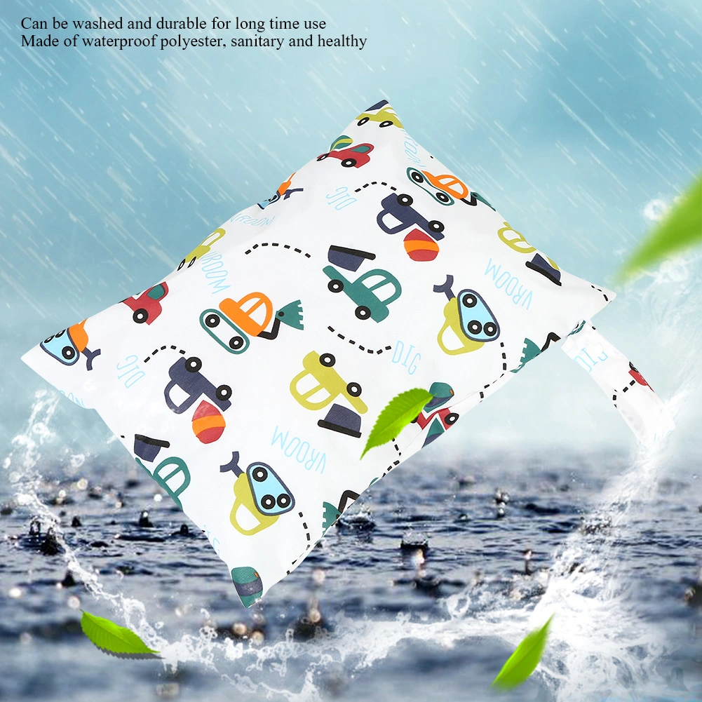 Waterproof Portable Durable Baby Diaper Nappy Storage Bag with Zipper(Car)