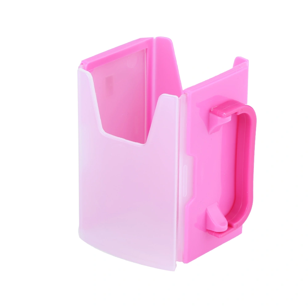 Adjustable Spillproof Milk Drink Holder with Handle for Kid Child Kitchen Tool(Rose Red)