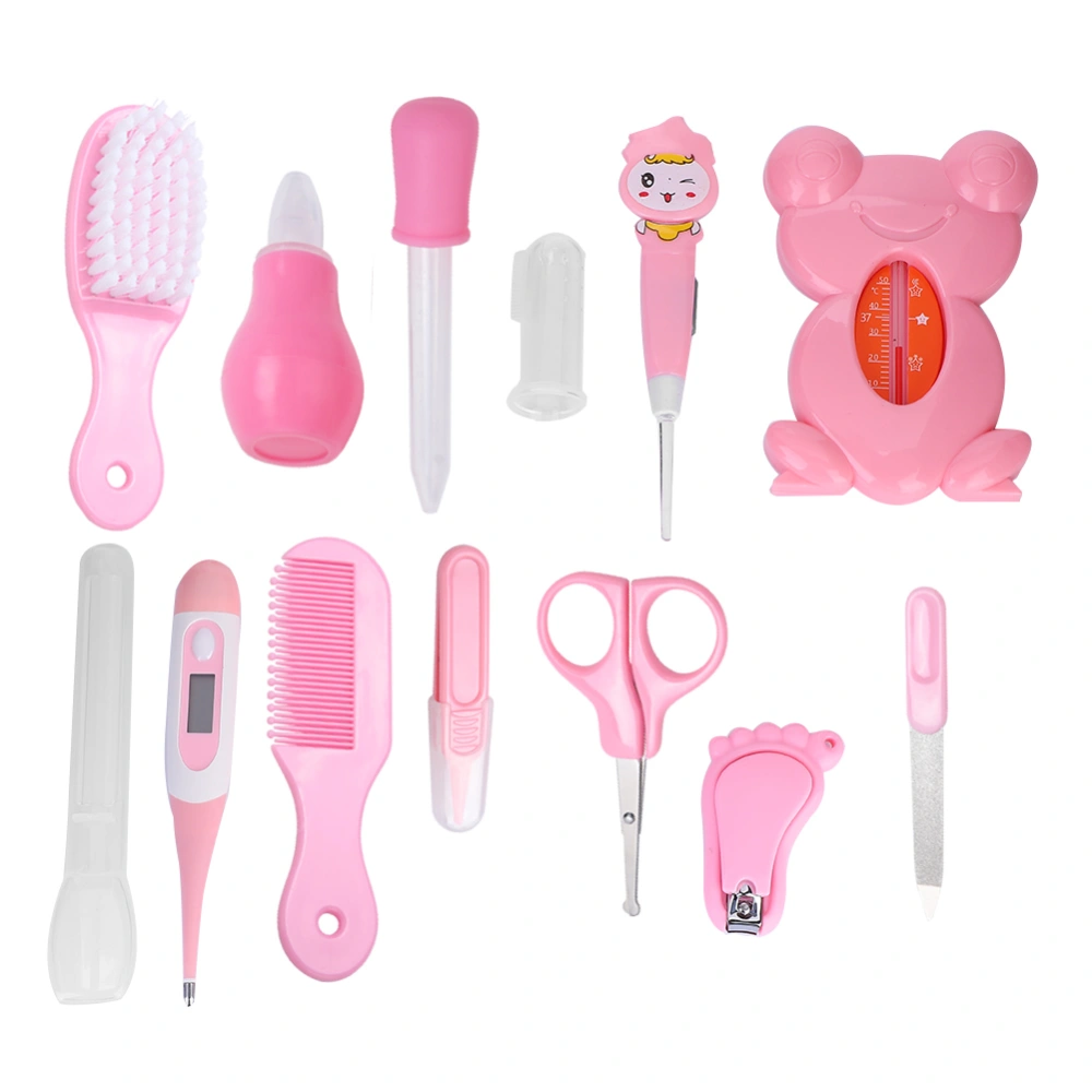 13pcs/ Set Plastic Infant Baby Grooming Tool Healthcare Cleaning Tool(Pink)