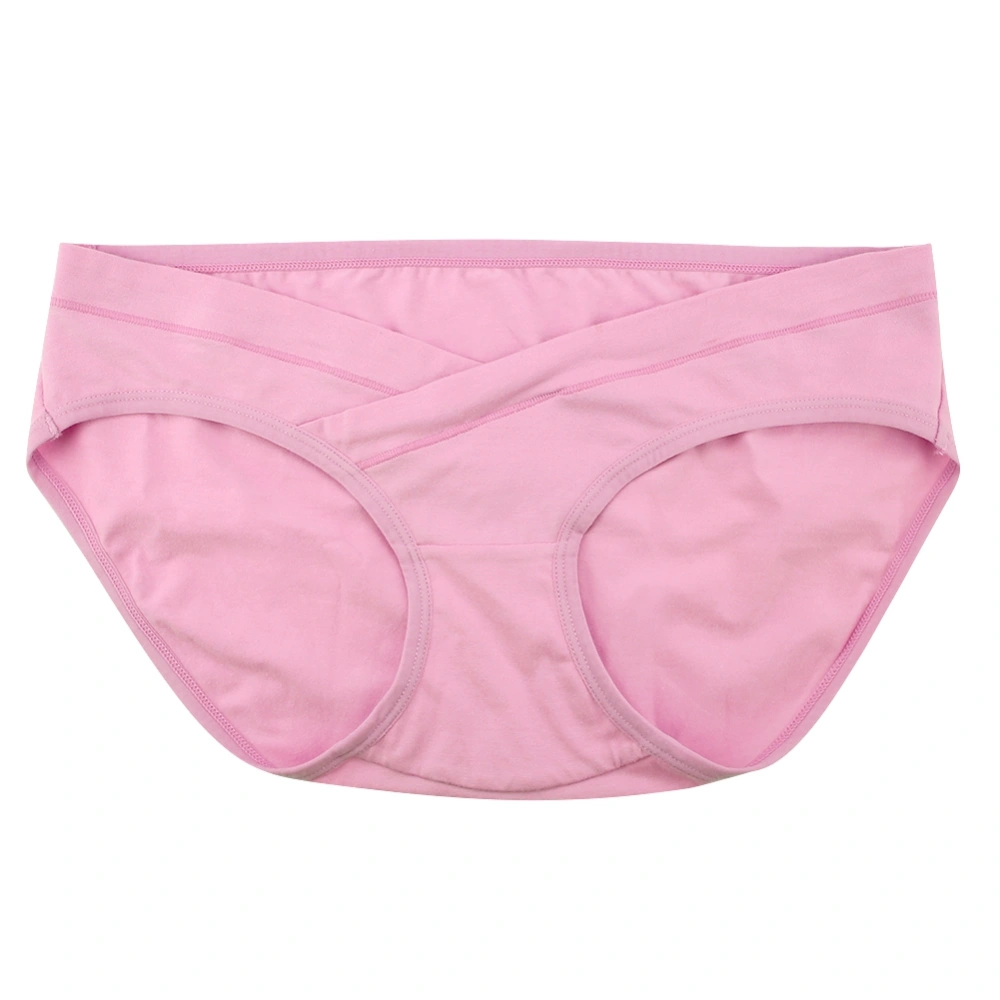 Cotton Breathable U shaped Low waistline Pregnant Woman Underpants(Pink, XXL)