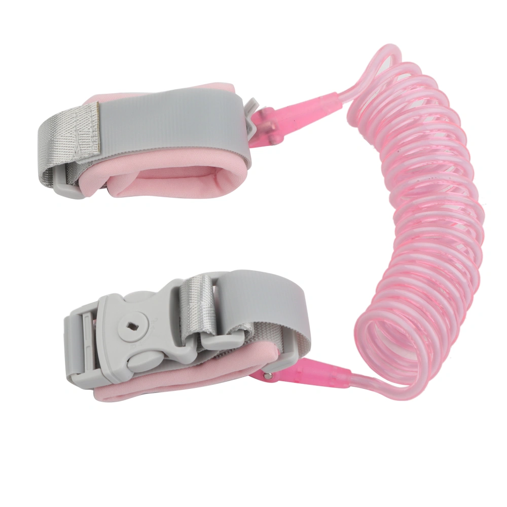 2M Baby Kids Anti Lost Wrist Leash with Safety Key Lock Child Toddler Harness Wristband Pink