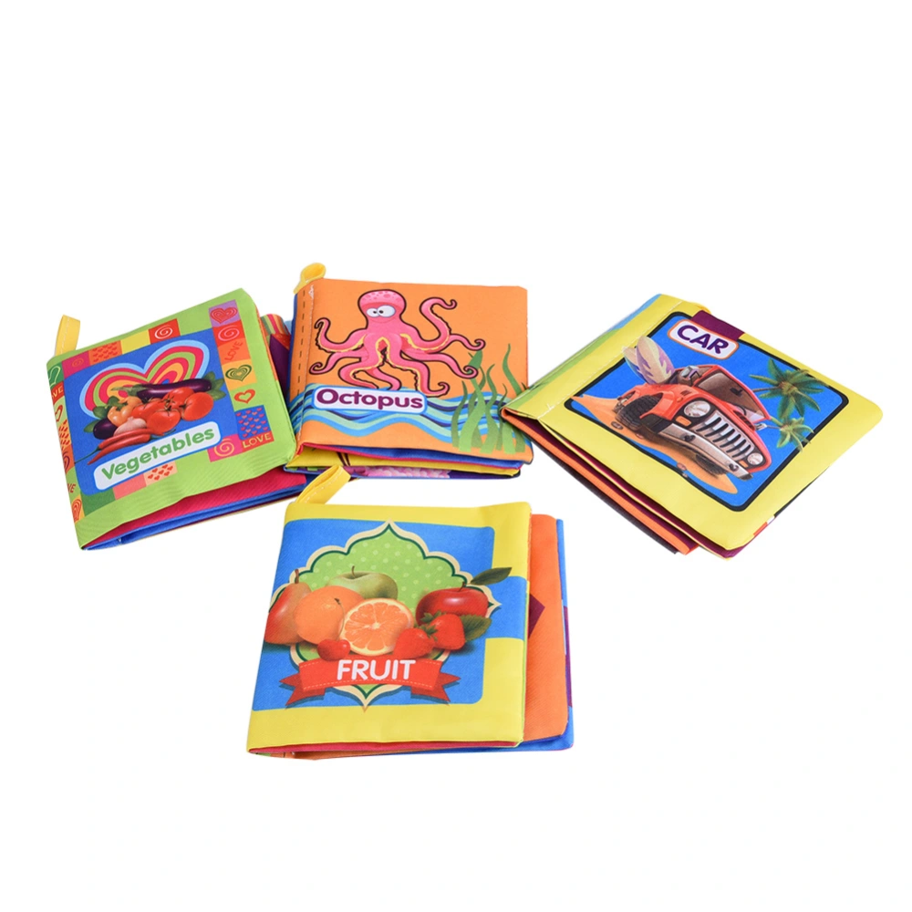 Baby Kids Colorful Cloth Book Educational Children Learning Cartoon Reading Books(4pcs/set)