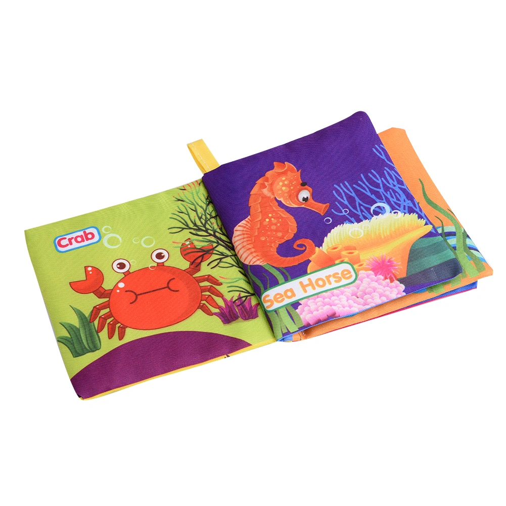 Baby Kids Colorful Cloth Book Educational Children Learning Cartoon Reading Books(Ocean)