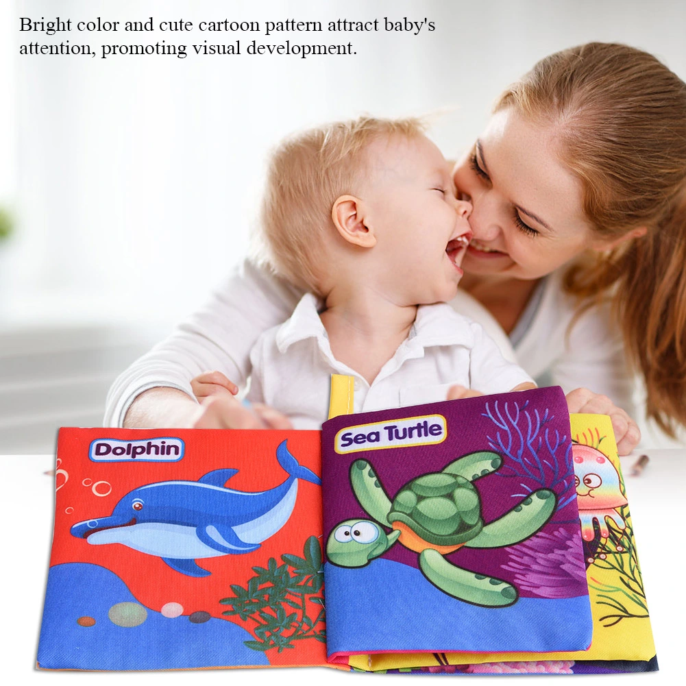 Baby Kids Colorful Cloth Book Educational Children Learning Cartoon Reading Books(Ocean)