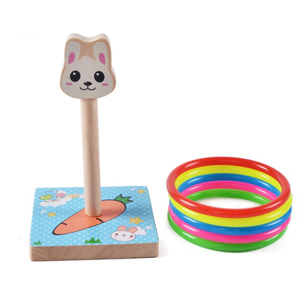 Wooden Animal Throwing Casting Toy Early Educational Toys for Kid Baby Child(Rabbit)