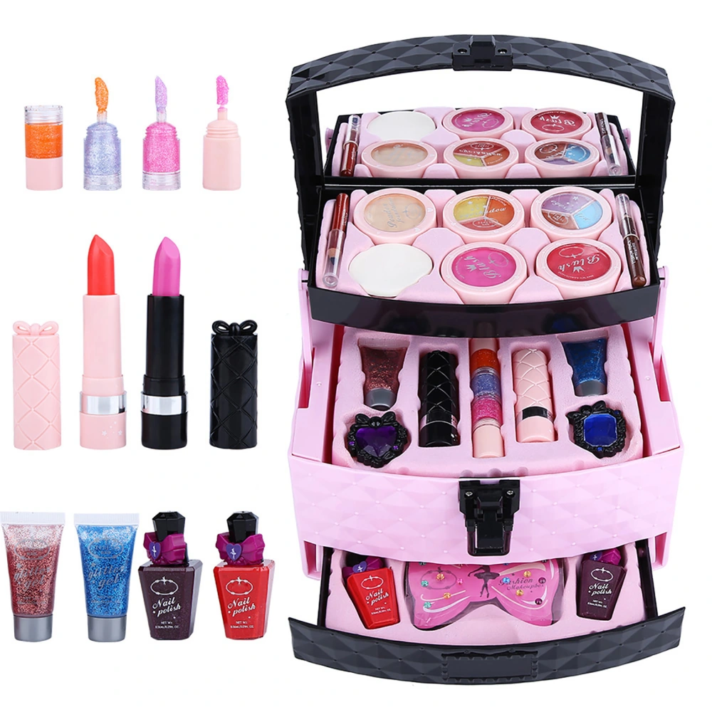 Girls Make Up Case Powder Blush Cosmetic Set Children Kids Makeup Playing Accessories Toys