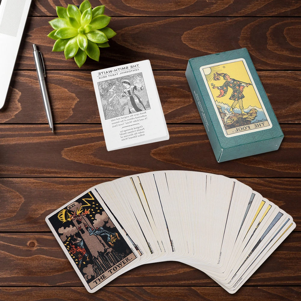 78Pcs/Set Rider Waite Tarot Deck Vintage Future Telling Game Card Set with Colorful Box(#2)