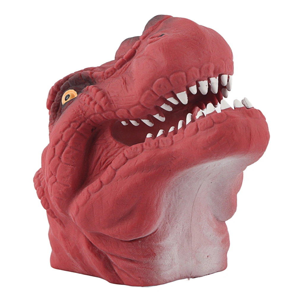 Dinosaur Head Hand Puppet Kids Parents Interactive Stories Role Play Interesting Toy(Red)