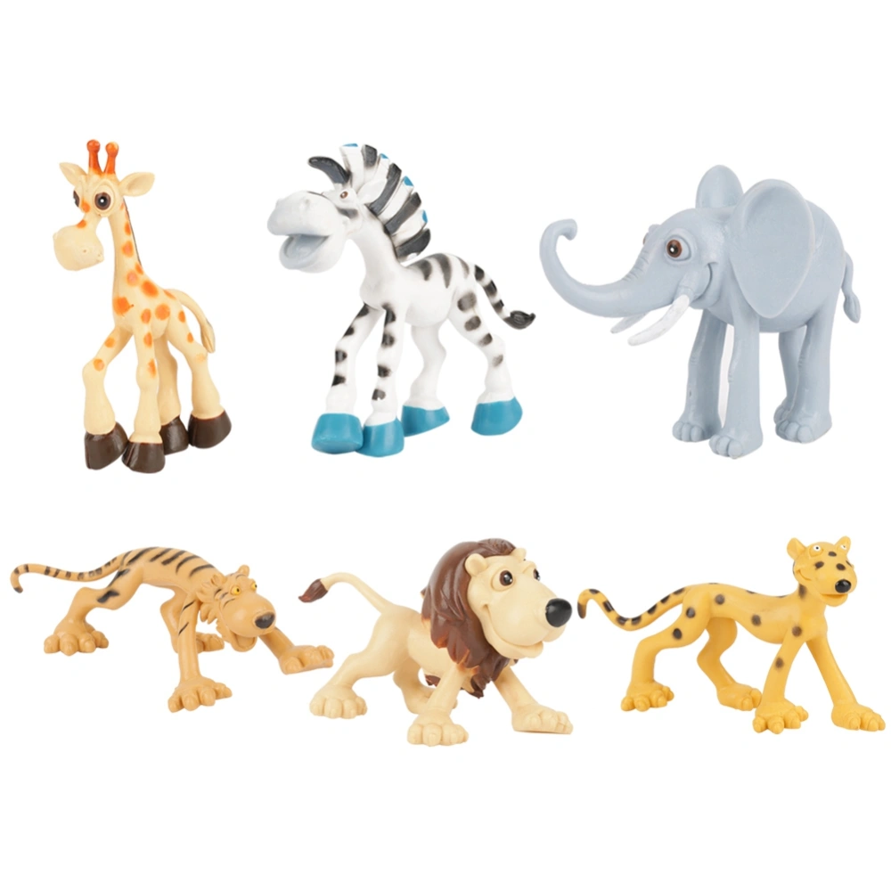 6Pcs/set Animal Model Kids Children Adorable Cartoon Toy Set Gift Teaching Tool Props(Set A)