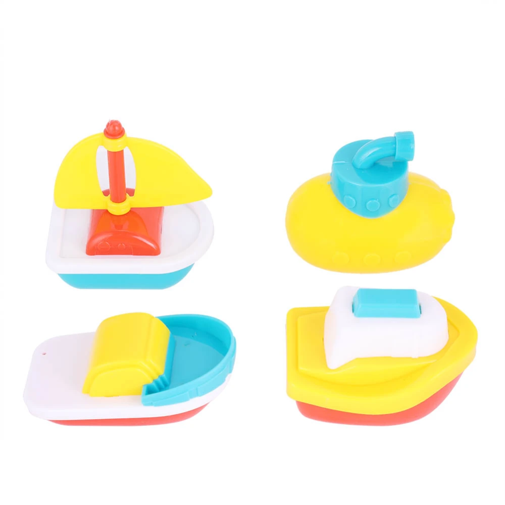 4pcs/set Baby Toddler Bath Floating Boat Ship Model Toys Swimming Pool Play Toy Set Gift