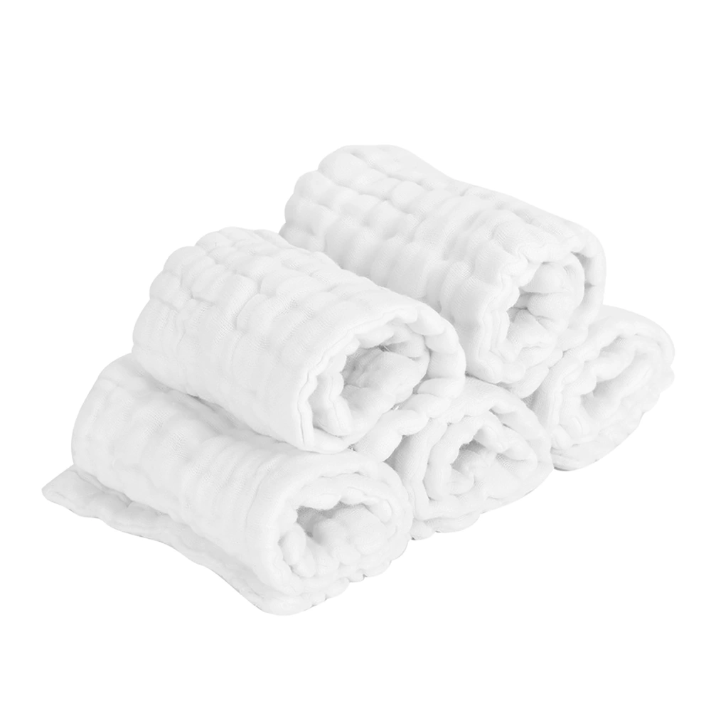 5Pcs/Set Cotton Gauze Baby Nappies Reusable Washable Diaper Infant Care Product(White)