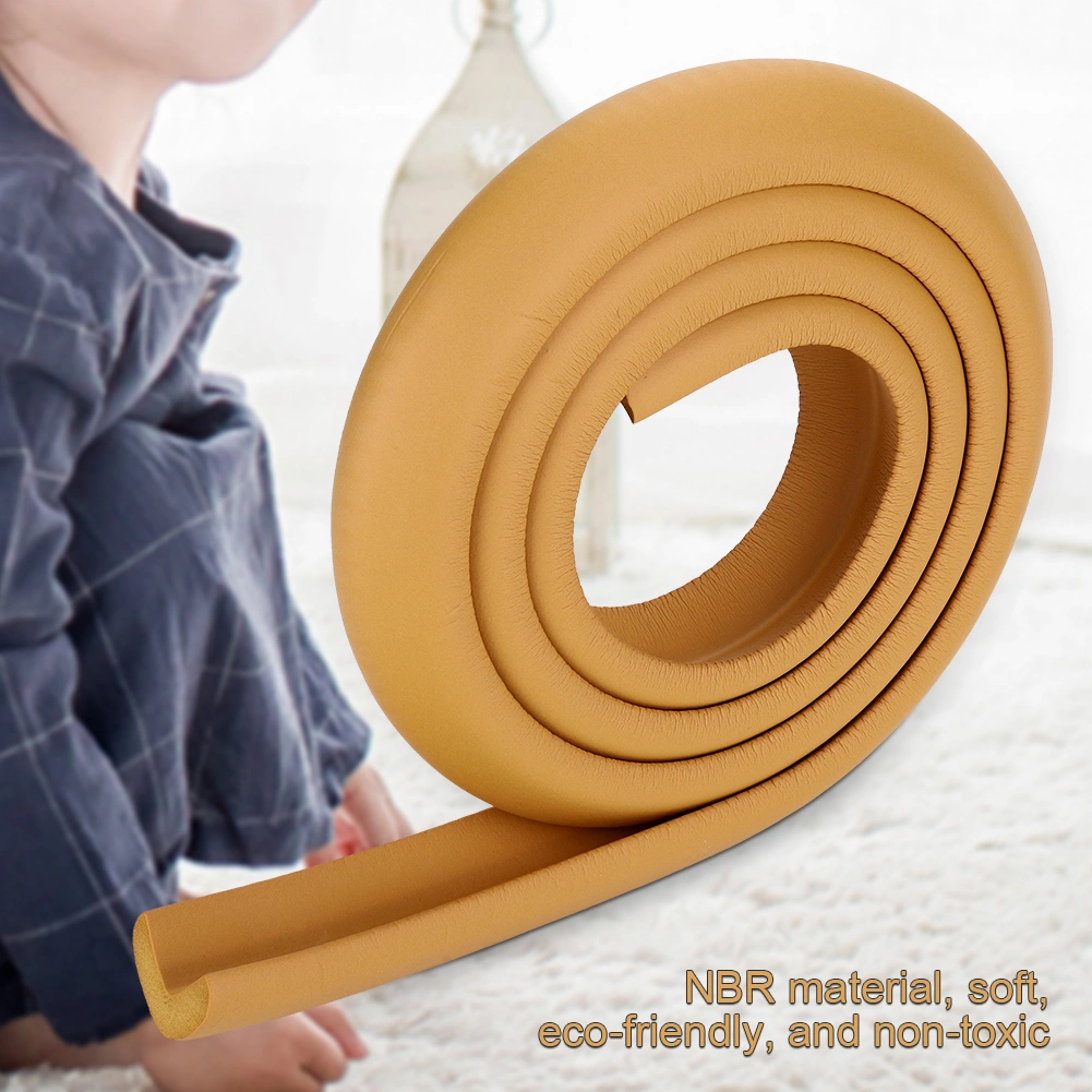2M Kids Baby Safety Rubber Bumper Strip Table Edge Corner Guard Protector(Brown)