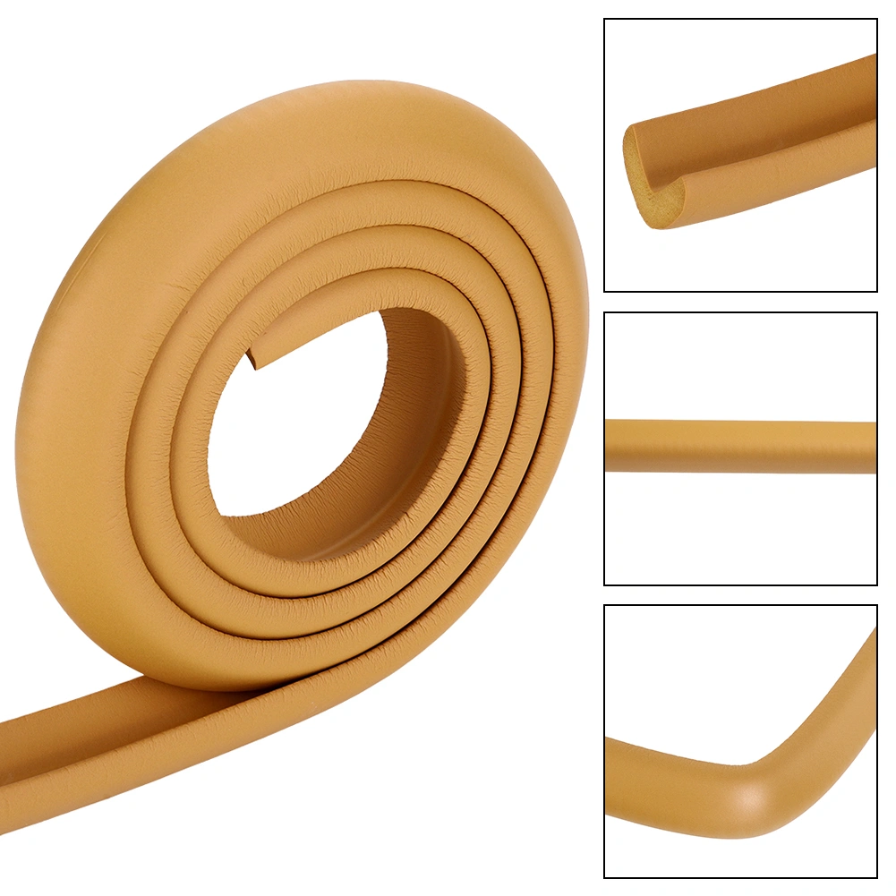 2M Kids Baby Safety Rubber Bumper Strip Table Edge Corner Guard Protector(Brown)