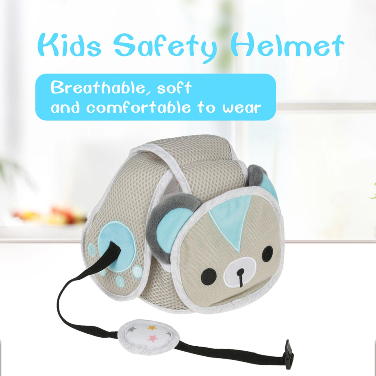Cartoon Animal Baby Safety Hat Toddler Infant Walking Crawling Head Protection Hat(Bear)