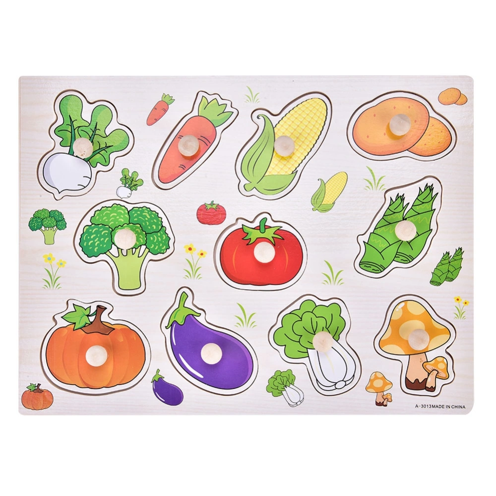 1Set Educational Wooden Puzzle Kids Children Interesting Early Learning Props(Vegetables)