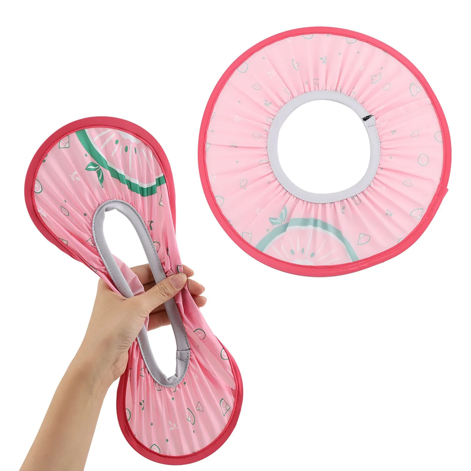 Waterproof Cloth Baby Shampooing Cap Elastic Kids Shower Bathing Protection Hat(Pink)