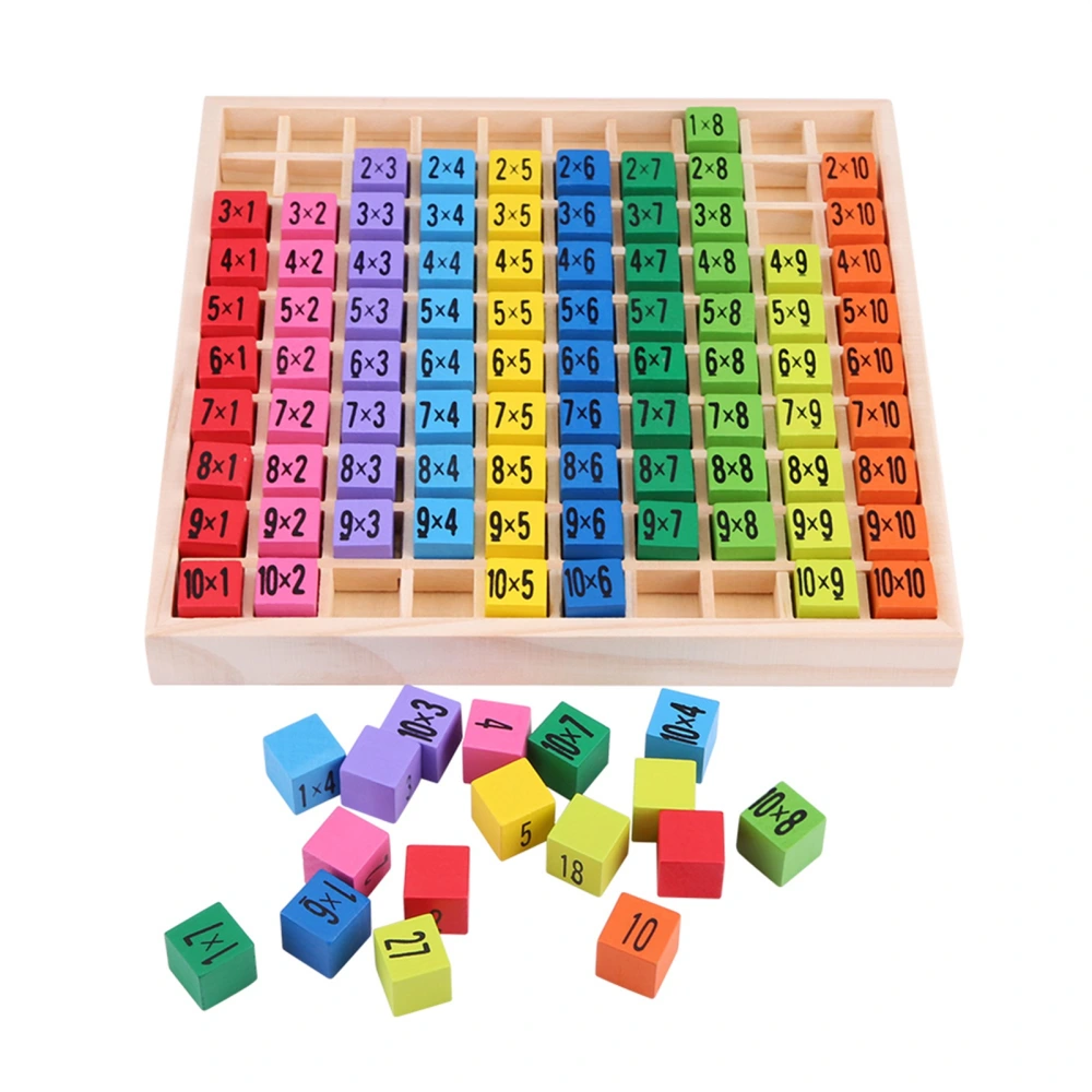 Mathematics Educational Wooden Toys 10*10 Multiplication Table Kids Baby Blocks Puzzle