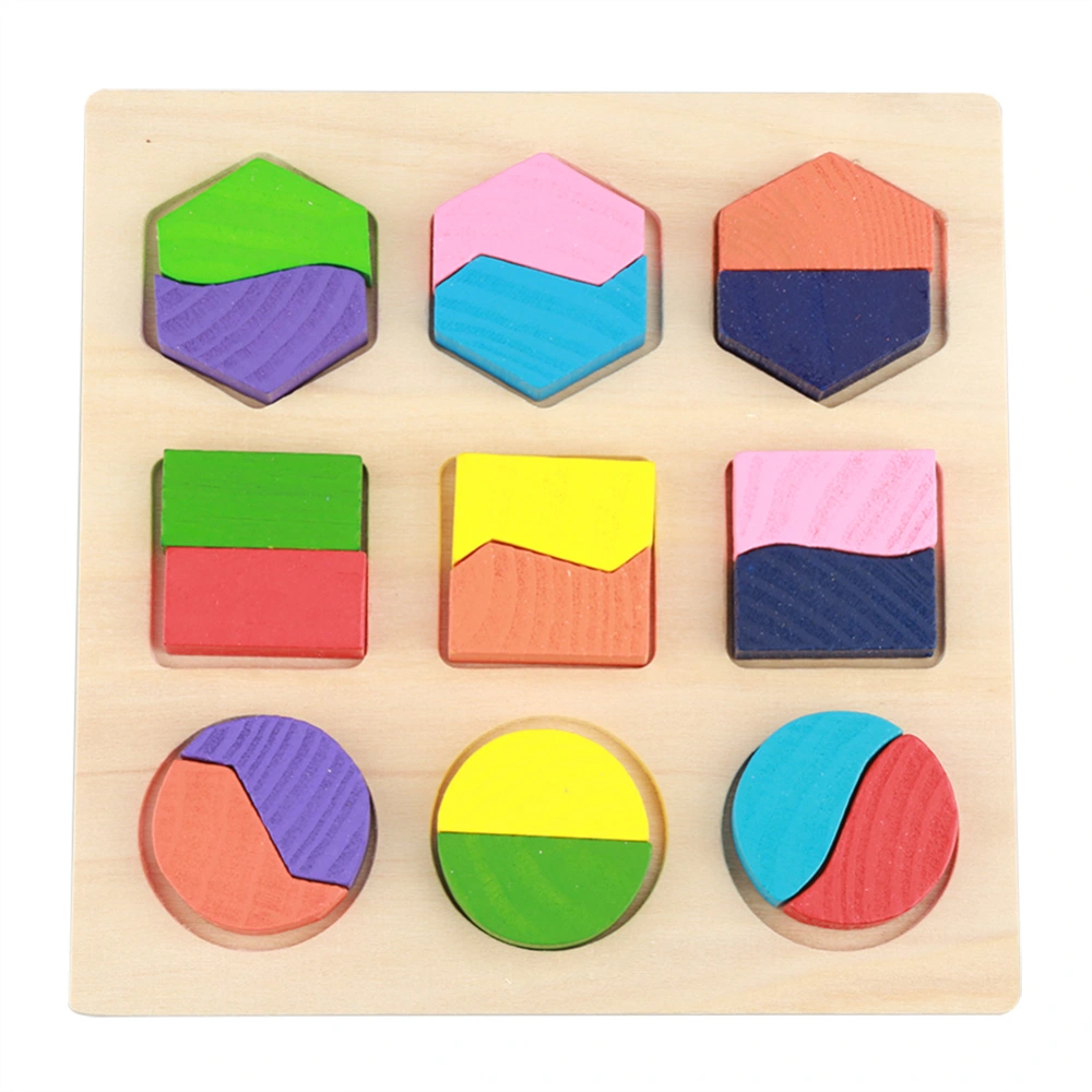 Kids Educational Wooden Toy Set Geometric Block Building Puzzle Baby Early Learning Tool (#2)