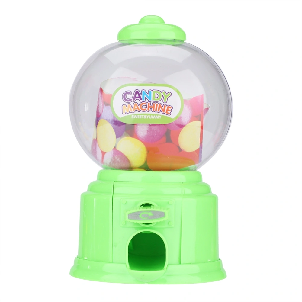 Portable Children Candy Machine Plastic Mini Gumballs Dispenser Kids Kindergarten Gift(Green)