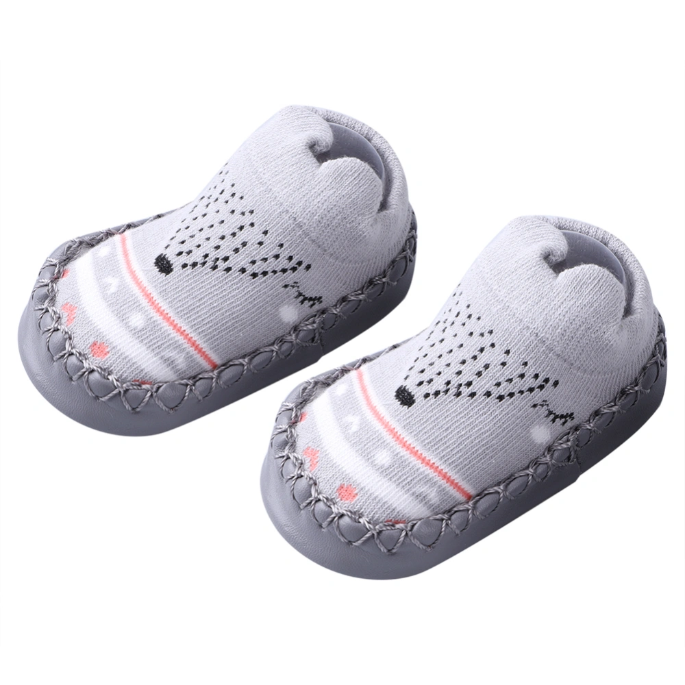 Soft Cotton Newborn NOn slip Socks Baby Floor Walking Standing Cute Ankle Sock(11cm Gray)