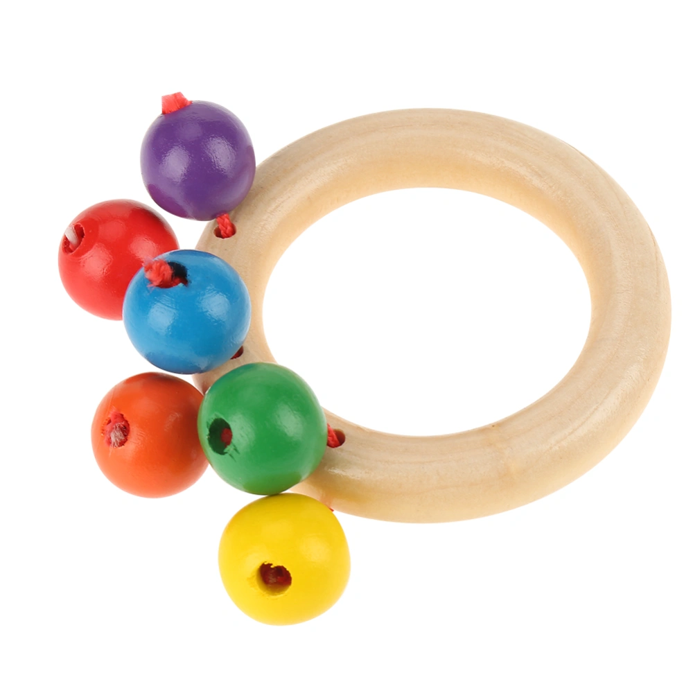 Baby Safe Wooden Rattles Grasp Toy Infant Early Musical Educational Toys Ring shaped