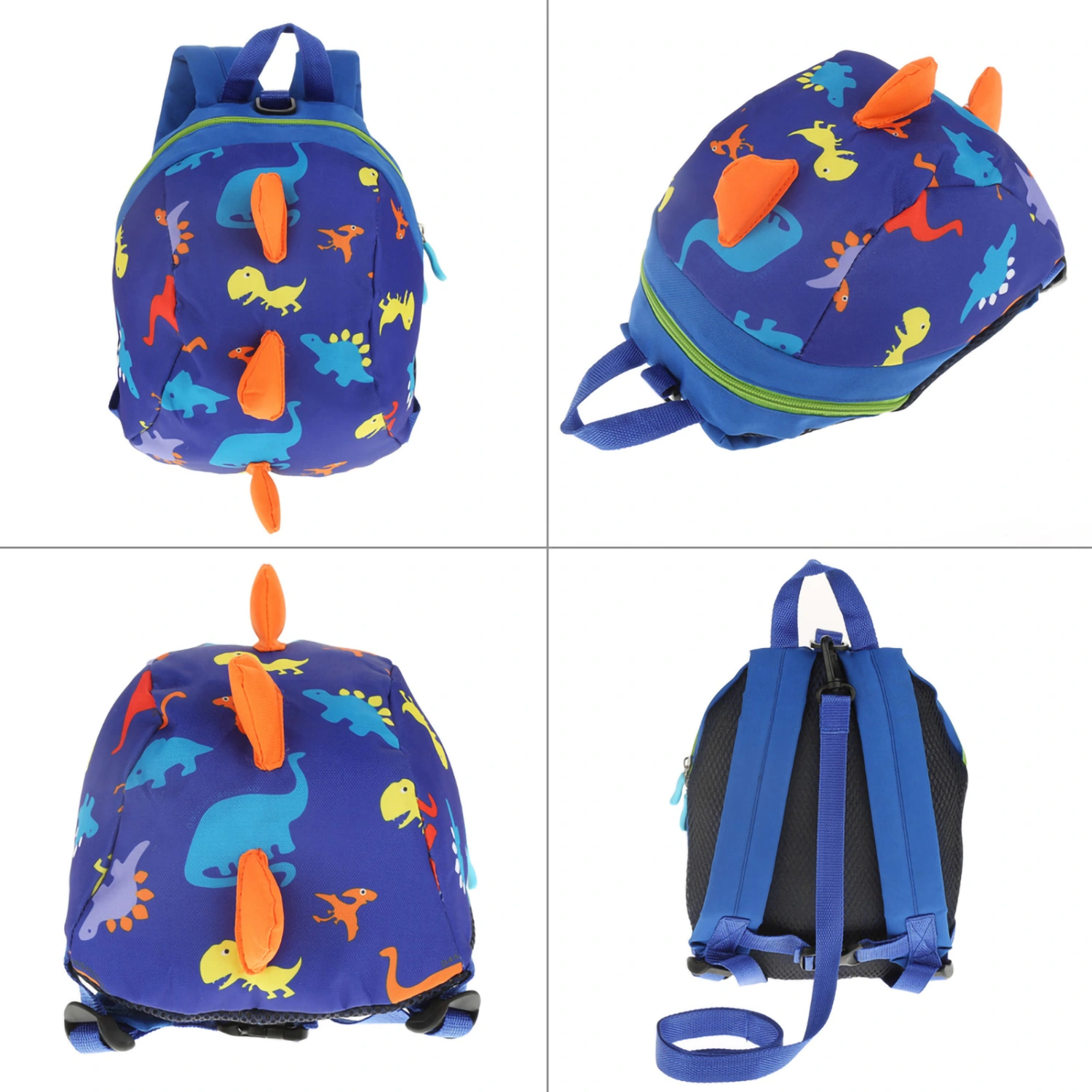 Cute Cartoon Dinosaur Baby Safety Harness Backpack Toddler Anti lost Bag Schoolbag (Dark Blue)
