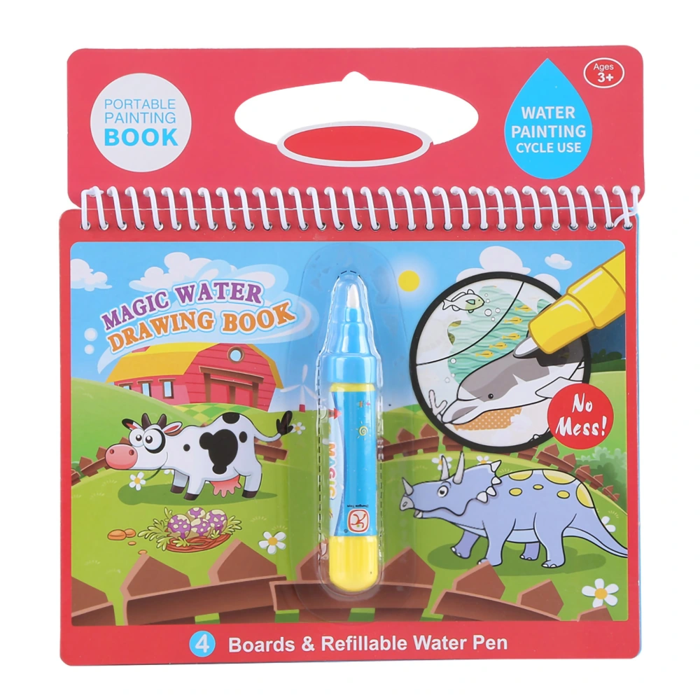 Portable Children Coloring Painting Book with Water Drawing Pen Kids Early Learn Toy #4